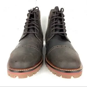 Warfield & Grand Presidio Cap Toe Leather Lace Up Boots Brown Size 11.5 Warfield & Grand Warfield & Grand Presidio Leather Cap Round  main image 4